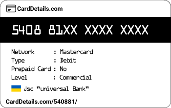 Card Details: 540881