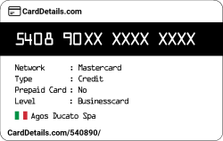 Card Details: 540890