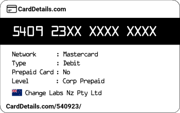 Card Details: 540923