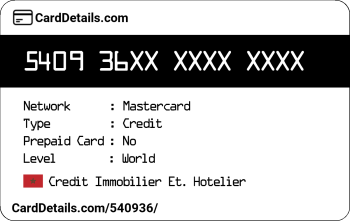 Card Details: 540936