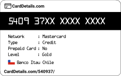 Card Details: 540937
