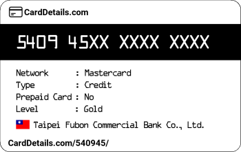 Card Details: 540945