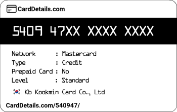 Card Details: 540947