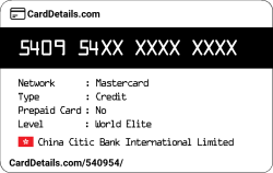 Card Details: 540954