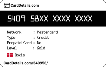 Card Details: 540958