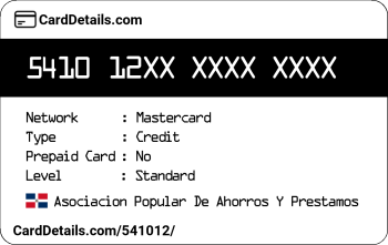 Card Details: 541012