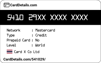 Card Details: 541029