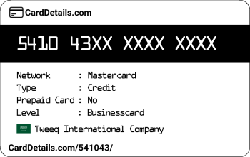 Card Details: 541043