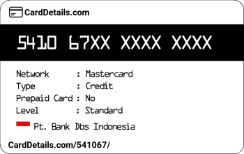 Card Details: 541067