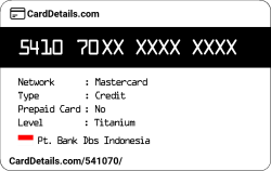 Card Details: 541070