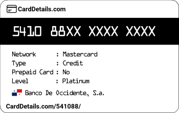 Card Details: 541088