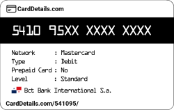 Card Details: 541095