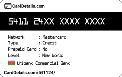 Card Details: 541124