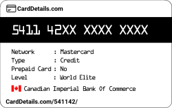 Card Details: 541142