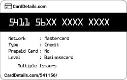 Card Details: 541156