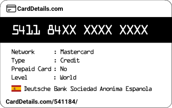 Card Details: 541184