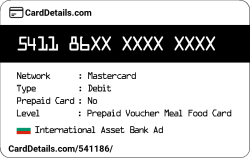 Card Details: 541186
