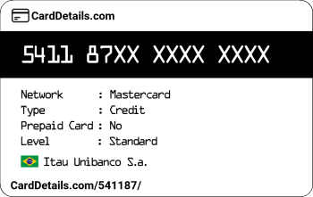 Card Details: 541187