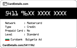 Card Details: 541196