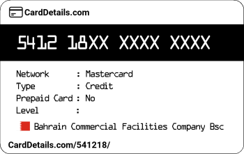 Card Details: 541218