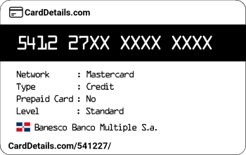Card Details: 541227