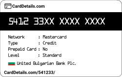 Card Details: 541233