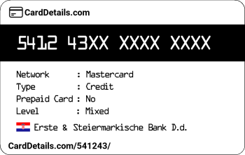 Card Details: 541243