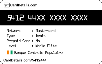 Card Details: 541244