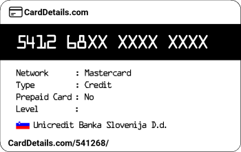 Card Details: 541268