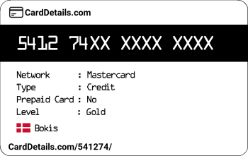 Card Details: 541274