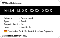 Card Details: 541310