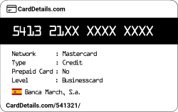 Card Details: 541321