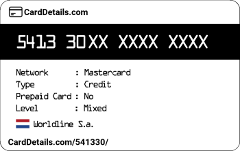 Card Details: 541330
