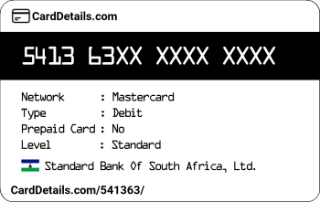 Card Details: 541363