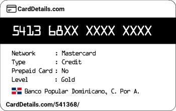 Card Details: 541368