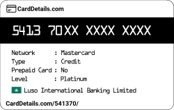 Card Details: 541370
