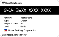 Card Details: 541436