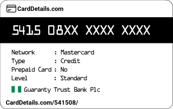 Card Details: 541508