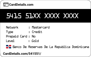 Card Details: 541551