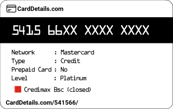 Card Details: 541566