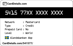 Card Details: 541577