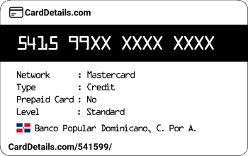 Card Details: 541599