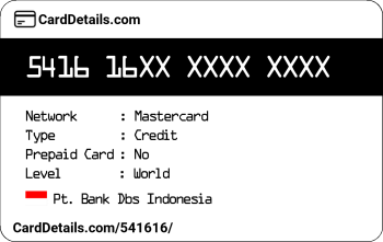 Card Details: 541616