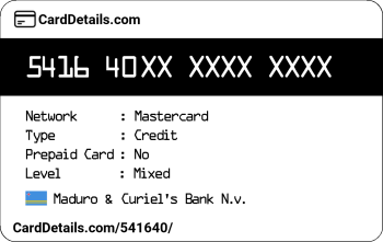 Card Details: 541640