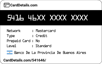 Card Details: 541646