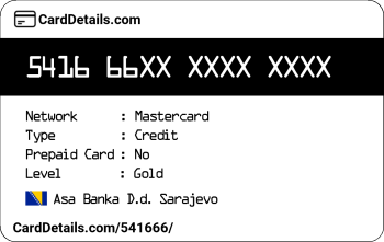 Card Details: 541666