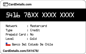 Card Details: 541678