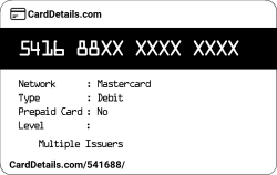 Card Details: 541688