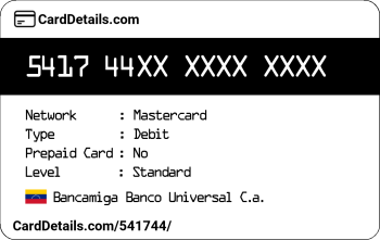 Card Details: 541744
