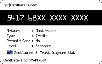 Card Details: 541768